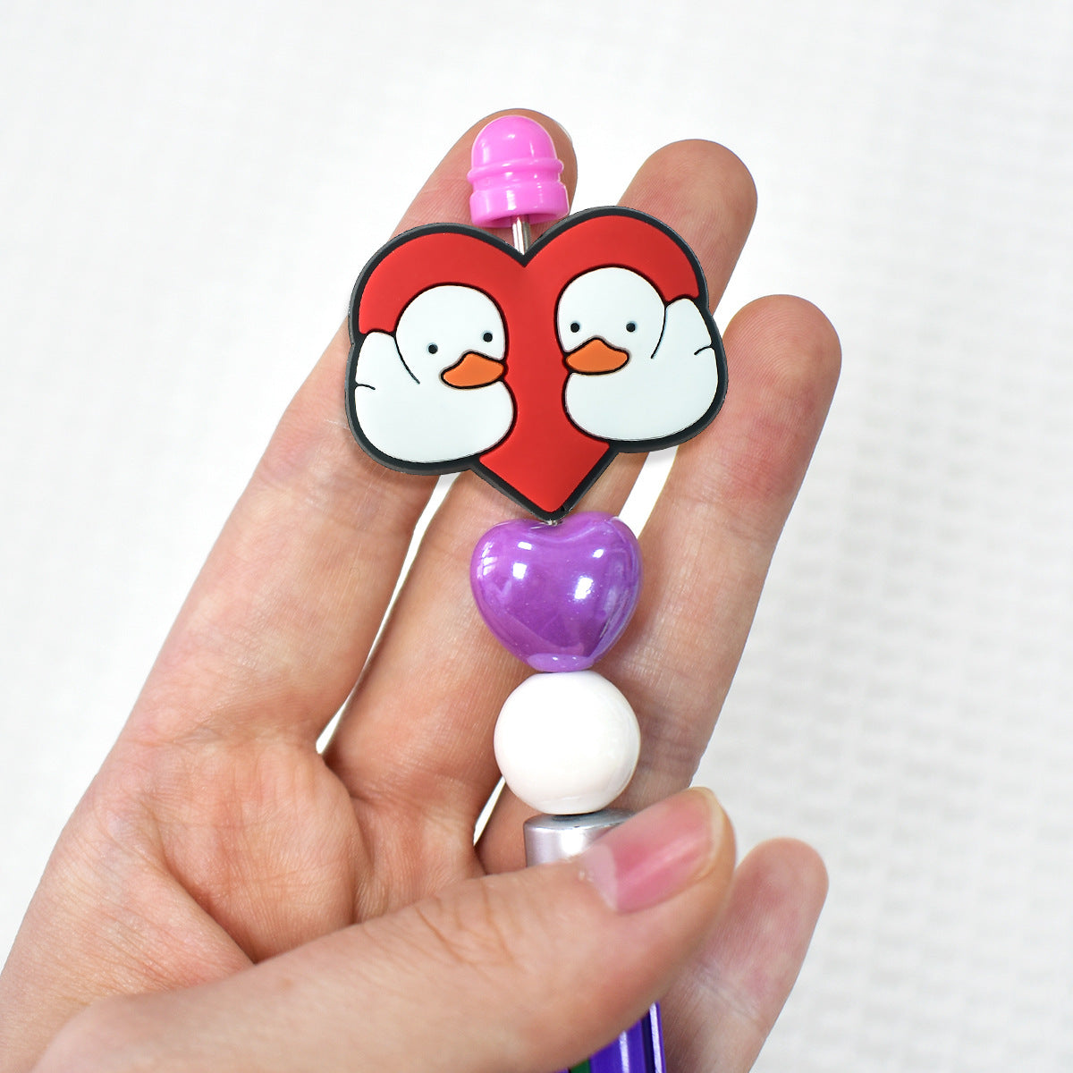 Wholesale 100pcs Valentine' s Day Series Cartoon Pvc Soft Glue Double-Sided Focus Beads