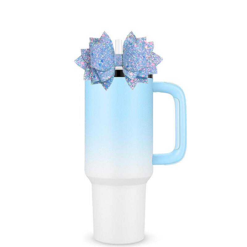 Wholesale Diy Flash Cloth Bow Cup Straw Rubber Band Buckle Decoration Accessories