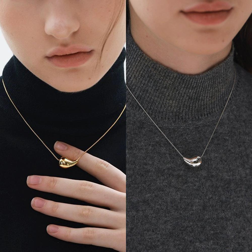 Wholesale Water Drop Titanium Steel Necklaces