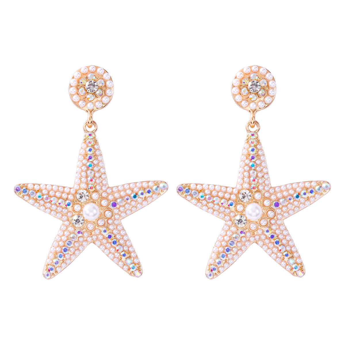 Wholesale of Butterfly Five Pointed Star Pearl Alloy Earrings
