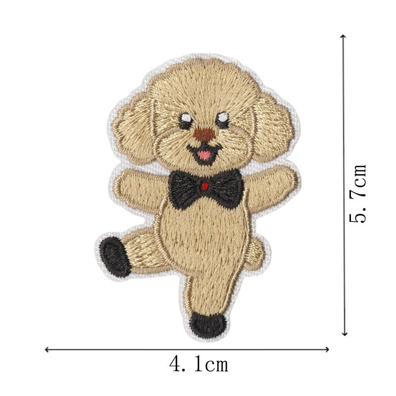 Wholesale Cute Dog Embroidery Patch Set 9Pcs Iron On DIY Backpack Jeans Decorative Applique For Gift And Resale