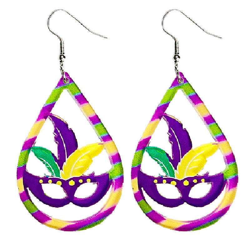 Wholesale 2pairs/pack Mask Drops Acrylic Earrings