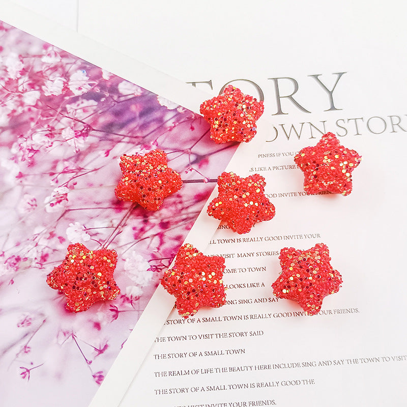 Wholesale 21MM five-pointed star sequin beads straight hole acrylic beads