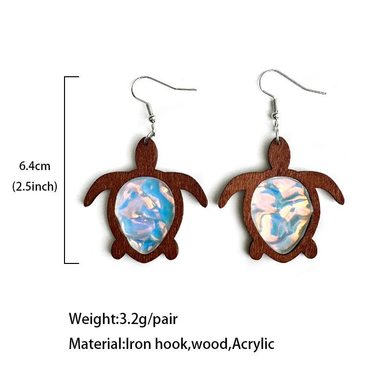 Wholesale Sea Turtle Water Drop Ocean Ripple Acrylic Fashion Earrings