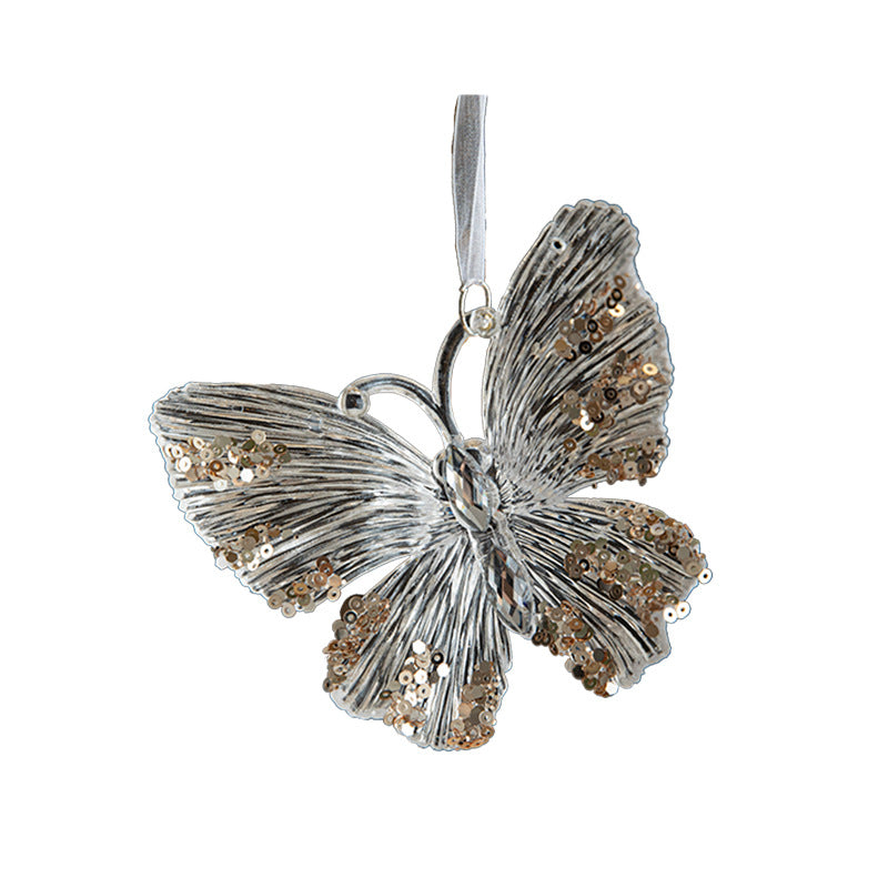 Wholesale Christmas Sequin Acrylic Transparent Snowflake Pendant Ornament