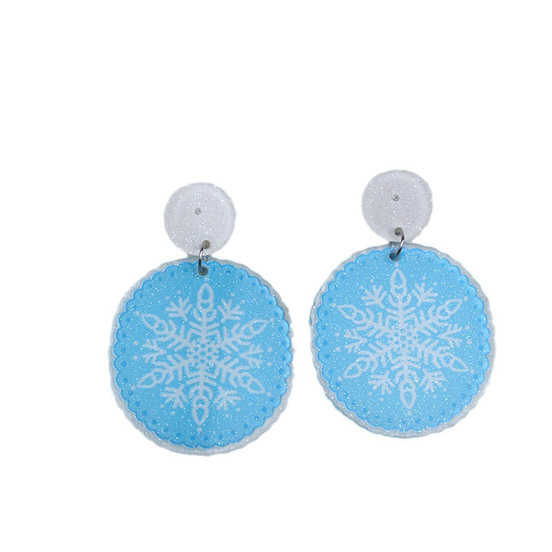 Wholesale Round Christmas Acrylic Earrings