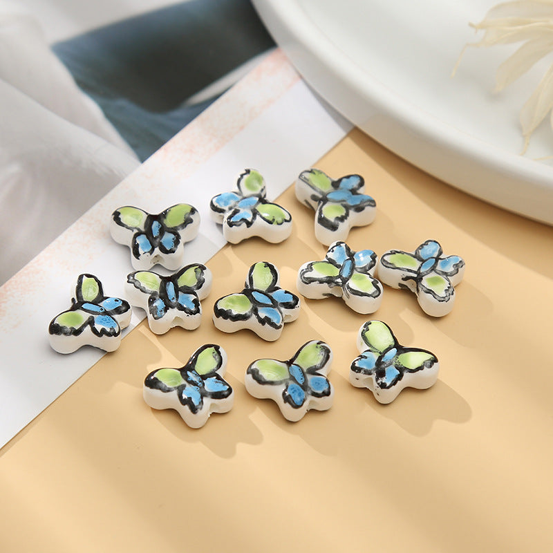 Wholesale 5PCS Butterfly Hand-painted Style Beads