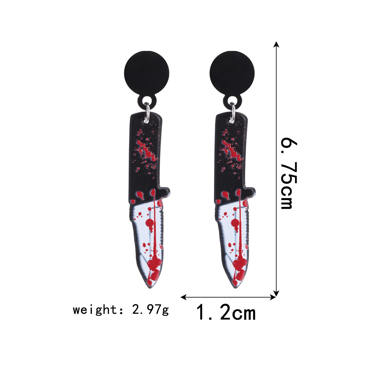 Wholesale  Kitchen Knife Earrings Acrylic Blood Red Horror Masquerade Jewelry Accessory For Women Boutique Resale Gift