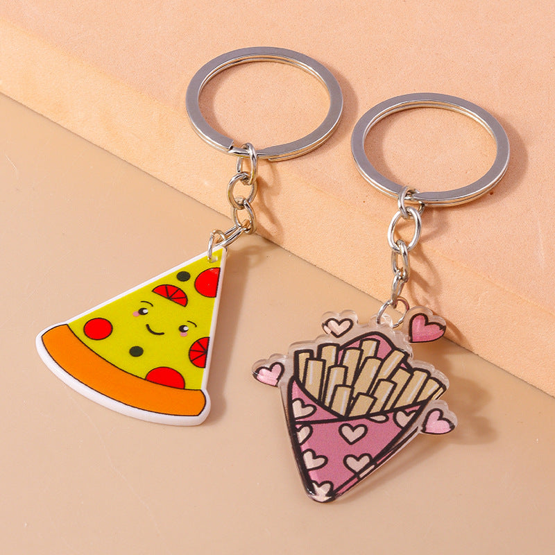 Wholesale Pizza Chips Set Cartoon Cute Keychain