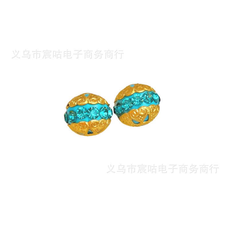Wholesale 10pcs diamond-encrusted flower ball clay with crystal beads
