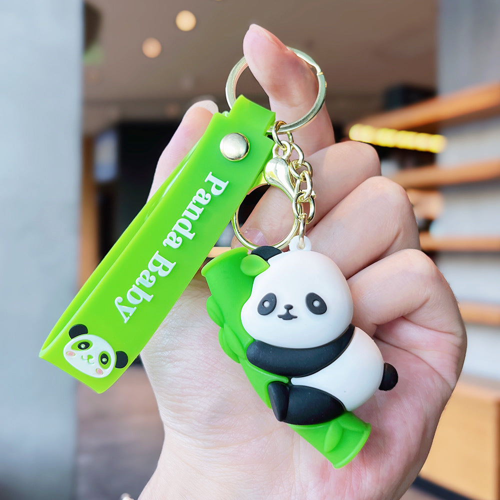 Wholesale Giant Panda Holding Bamboo Keychain