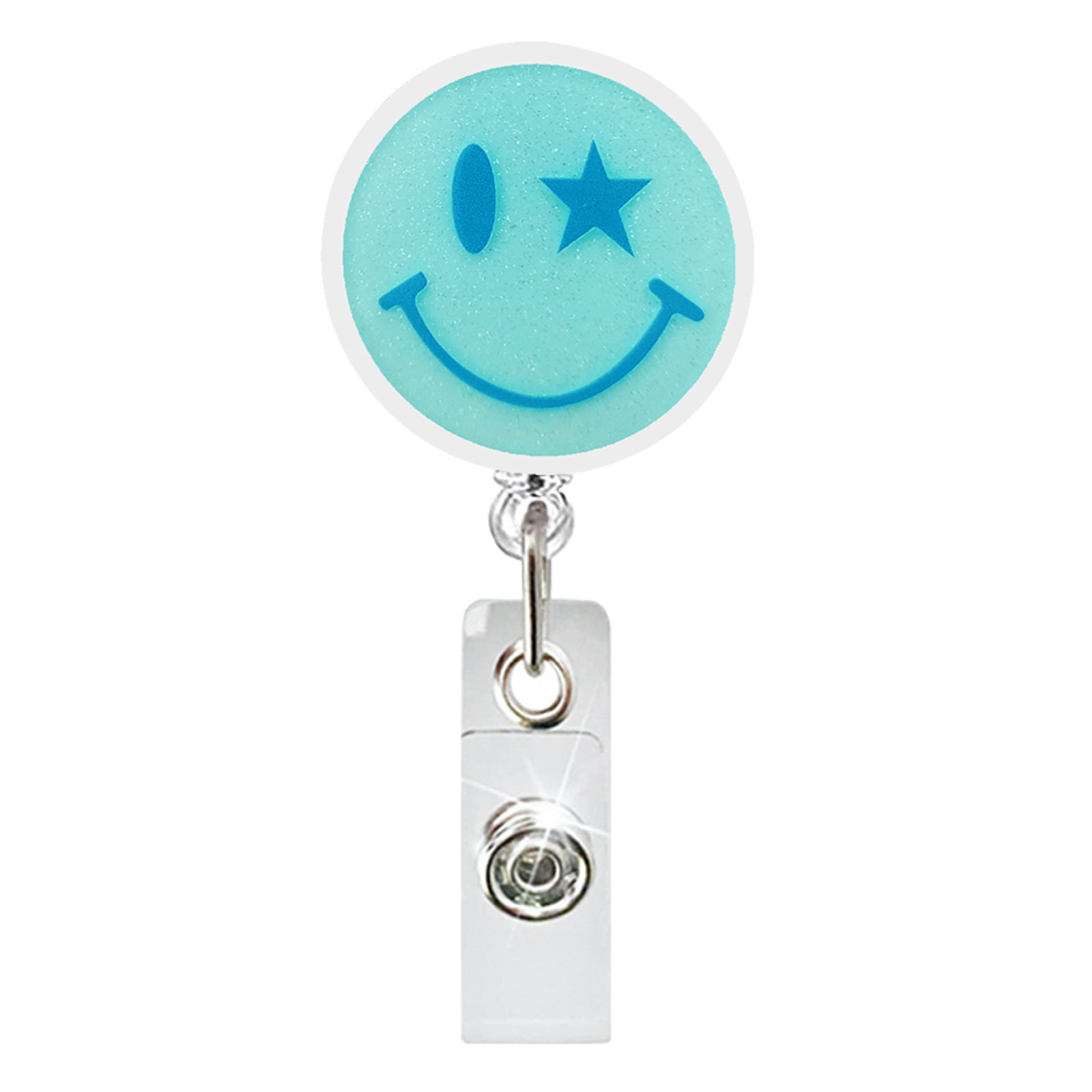 Wholesale Glitter acrylic medical retractable rotating alligator clip easy to pull