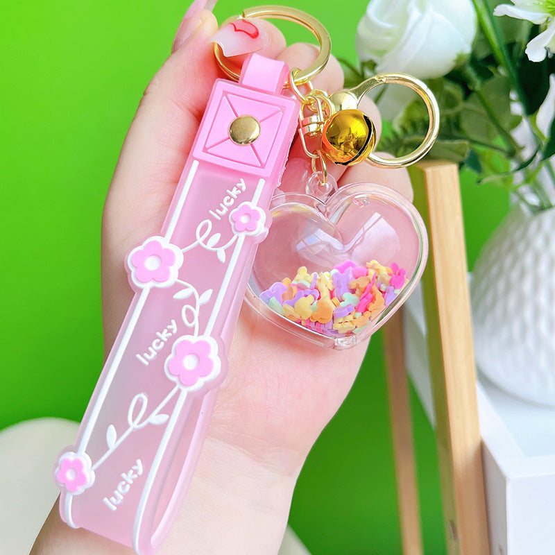 Wholesale Acrylic Into Oil Floating Stars Hearts Keychains