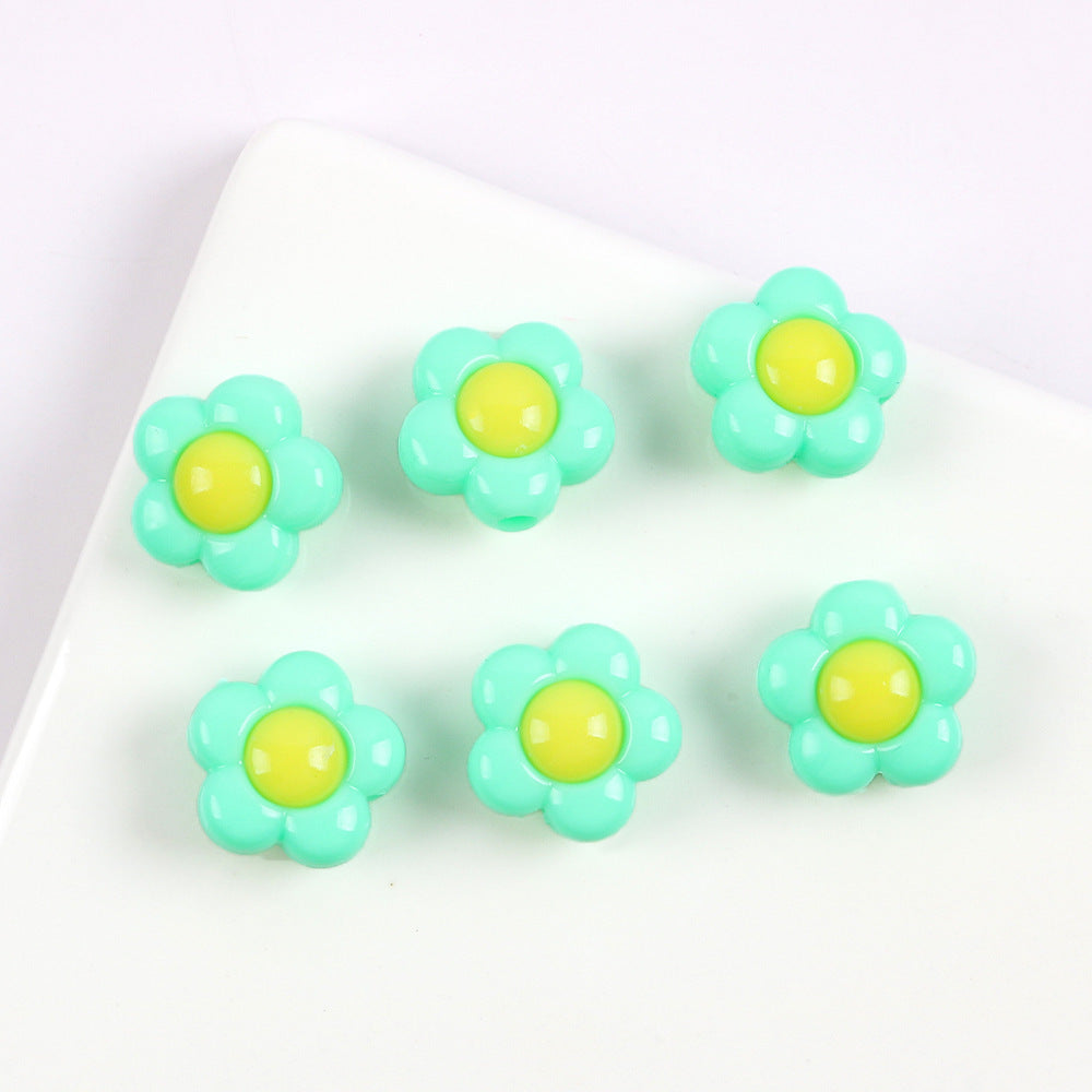 Wholesale 10pcs Acrylic Color Matching Plum Blossom Beads
