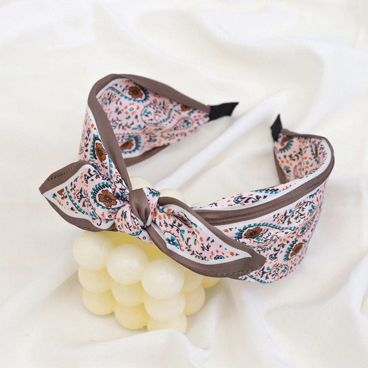 Wholesale cashew satin wide headband