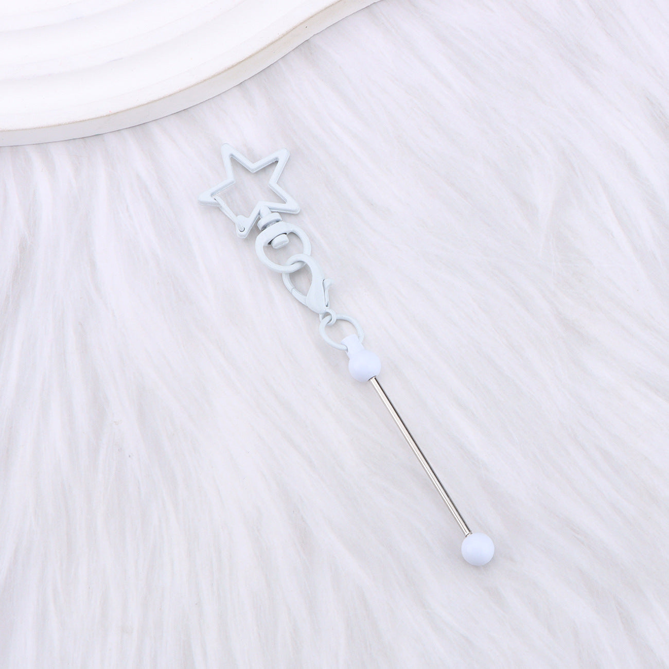 Wholesale  DIY Beaded Five-Pointed Star Keychain Metal Beaded Keychain