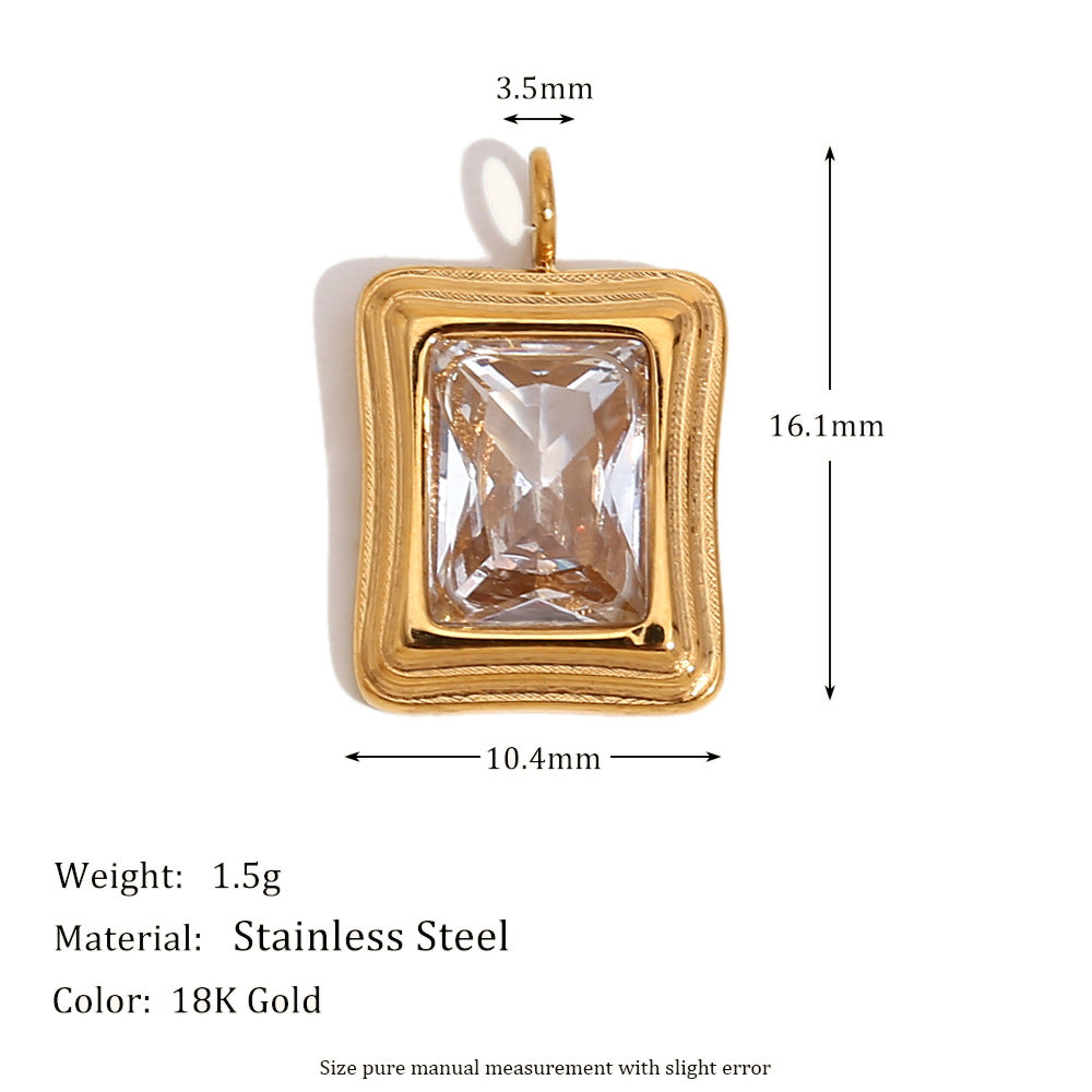 Wholesale Gold Waterdrop Rose Pattern Tile Pendant