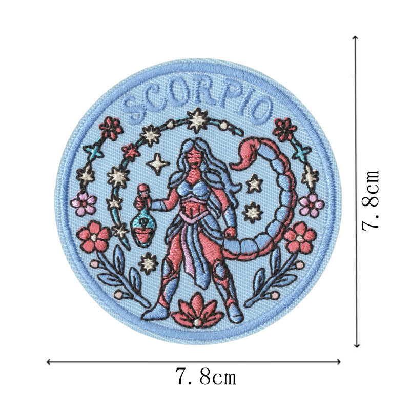 Wholesale Retro Zodiac Embroidered Iron On Patches Set Of 12 Trendy Contion Badges For ets Bags DIY Craft Fashion Accessory