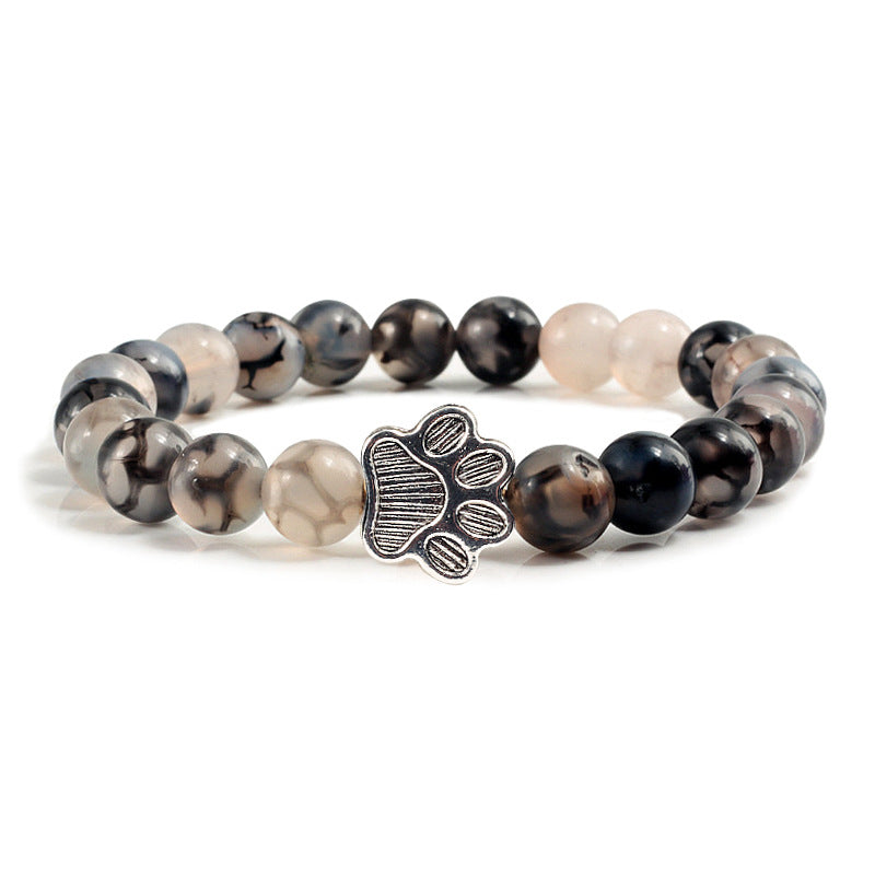 Wholesale elastic line beaded black dragon pattern bracelet alloy