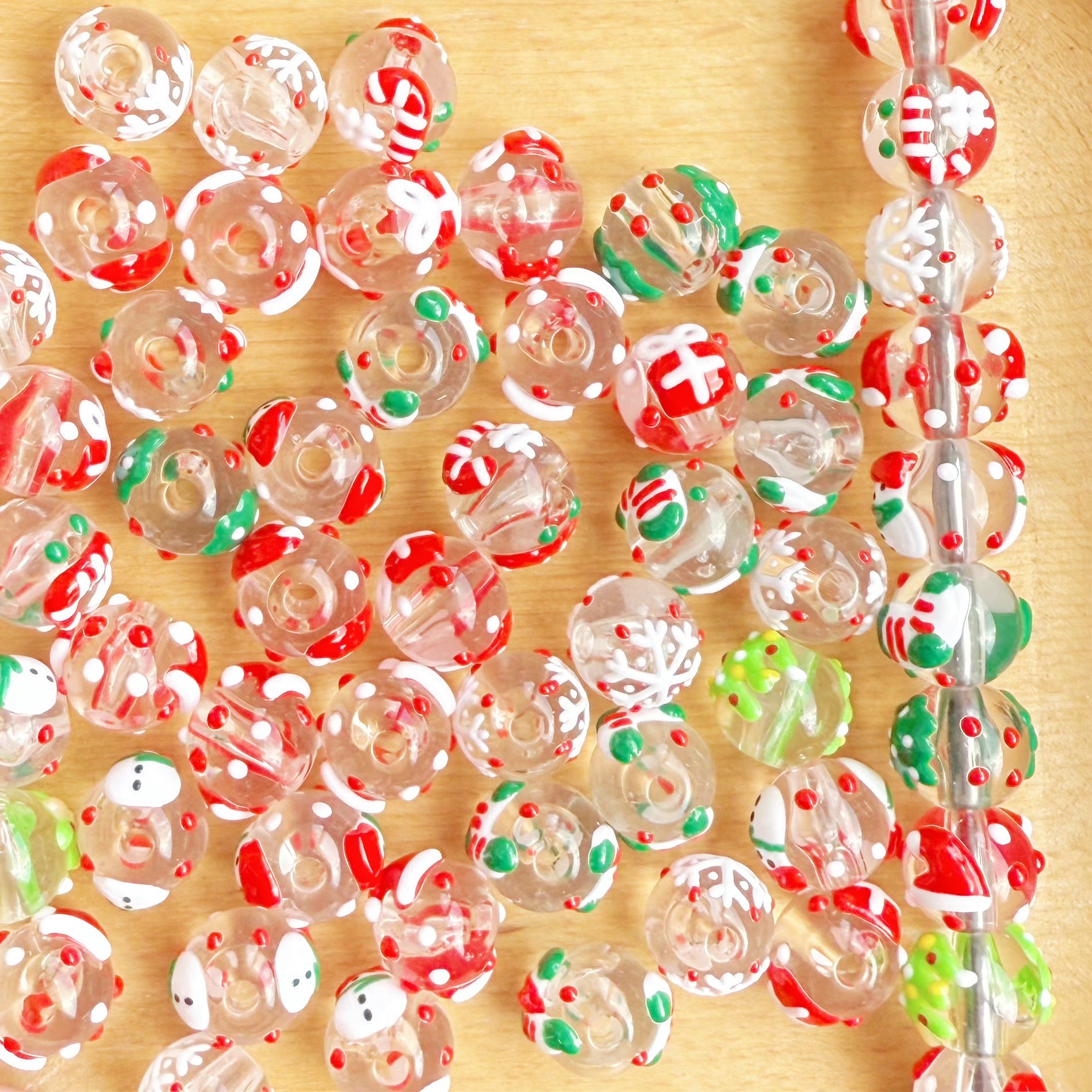 Wholesale 10pcs  Christmas transparent loose beads Acrylic Beads