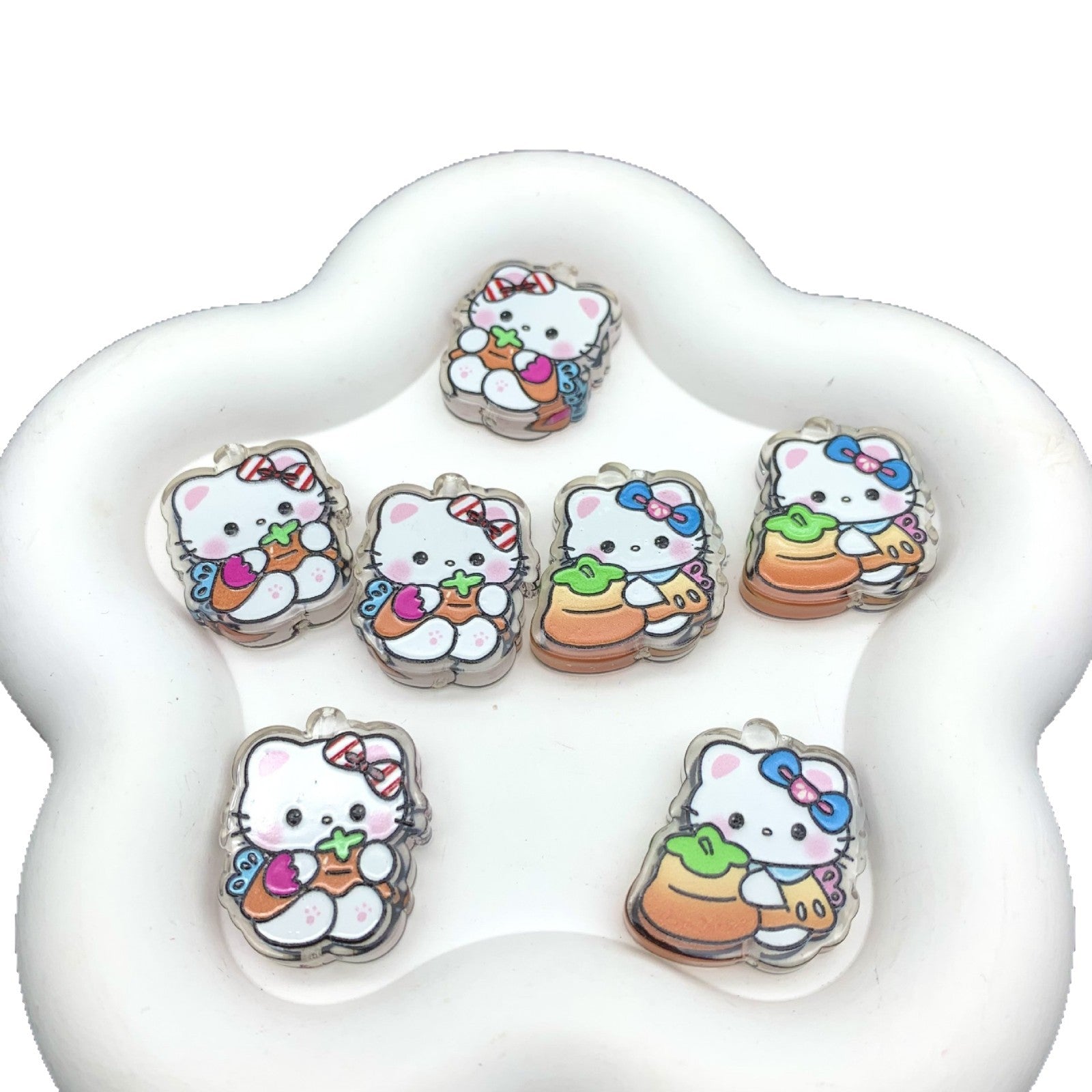 Wholesale 10pcs Cartoon cute double-sided  Acrylic Beads