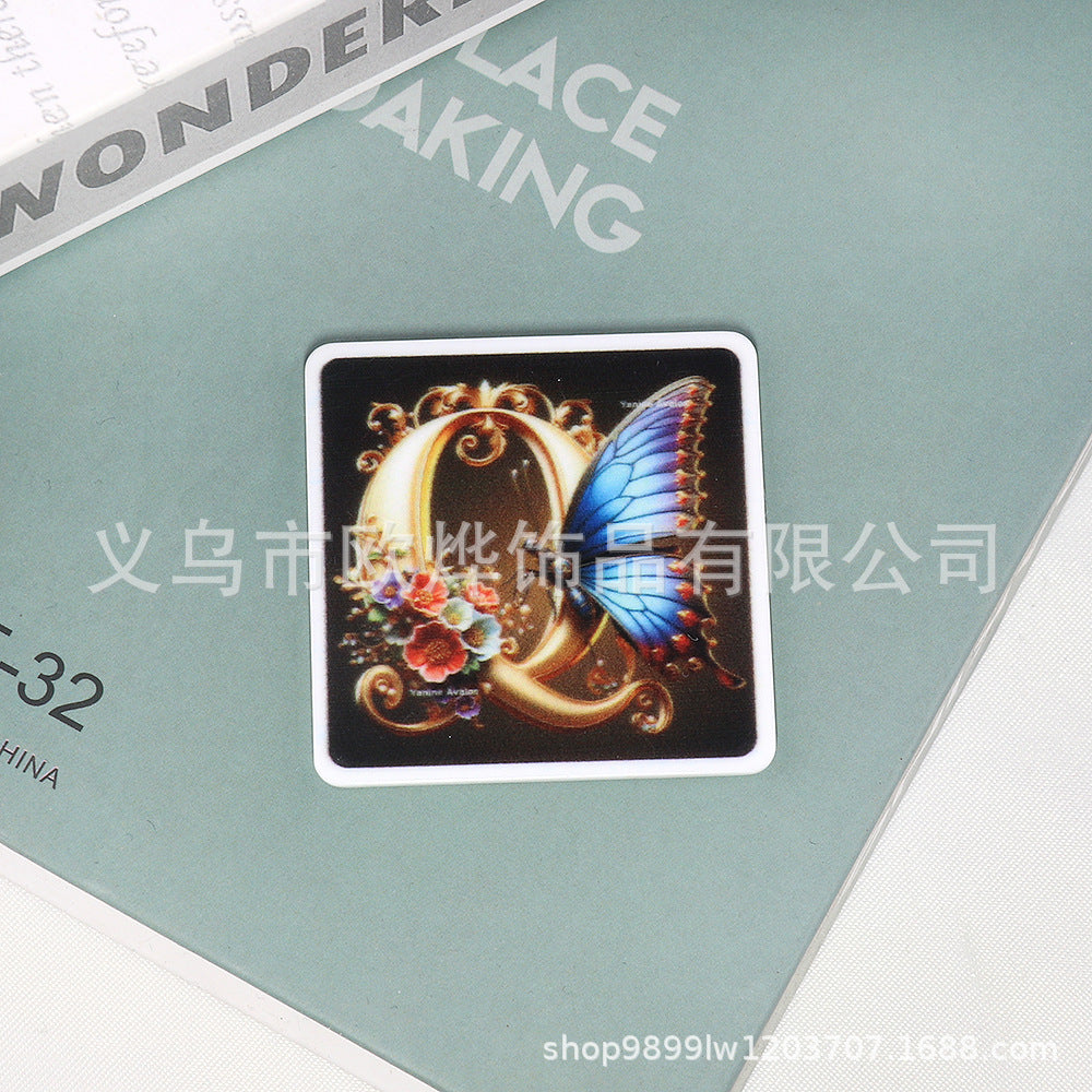 Wholesale 10pcs Cartoon Square Butterfly Personalized Bag FlatBack