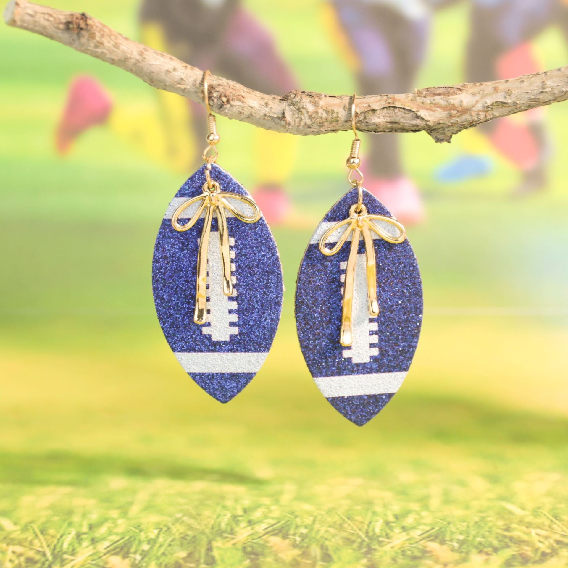 Wholesale iridescent sequined bow earrings