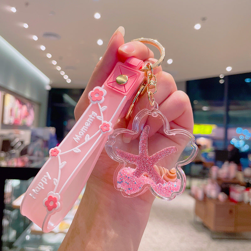 Wholesale Acrylic Floating Quicksand Bottle Keychain