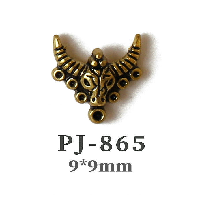 Wholesale  Metal Nail Art Charms Antelope Head Wings Leopard Head Manicure Decorative Accent