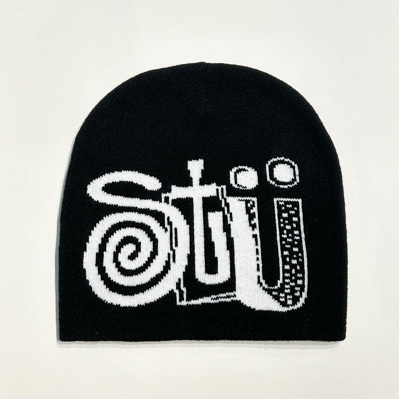 Wholesale Autumn and Winter Dopamine Letter Wool Knitted Hat