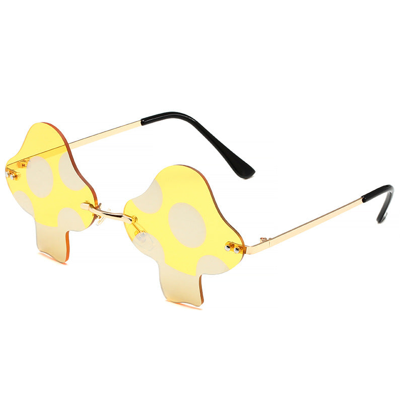 Wholesale PC Color Film Mushroom Frameless Colorful Sunglasses