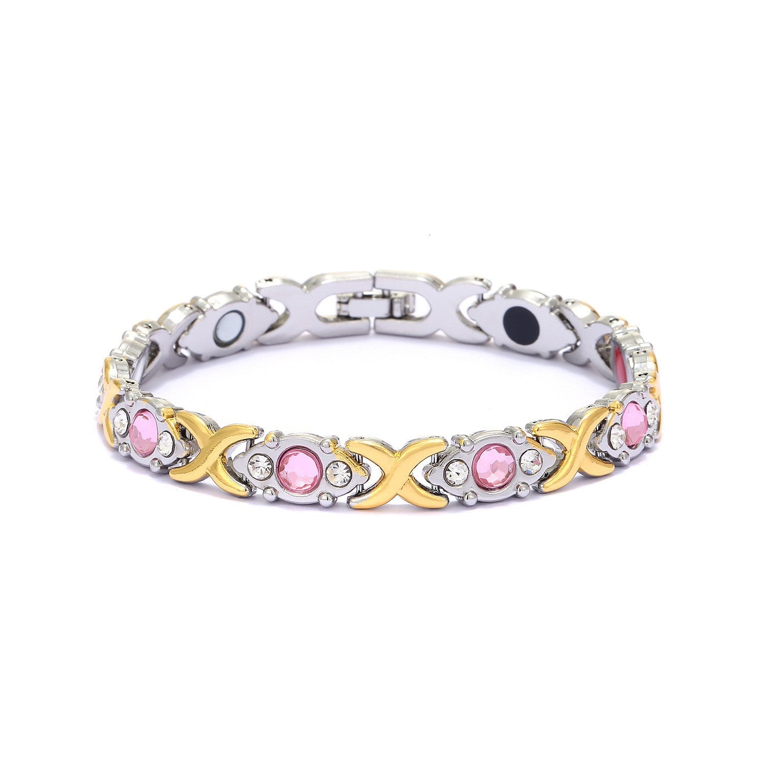 Wholesale Fashion Removable Energy Magnet Environmental Protection Alloy Diamond Adjustable Bracelet