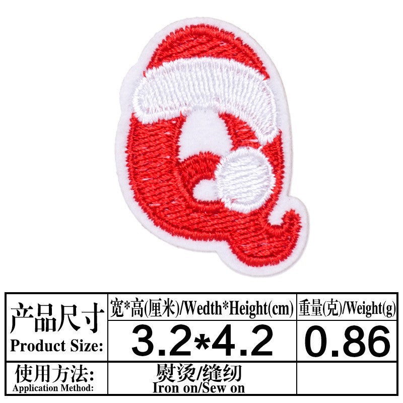 Wholesale Christmas 26 Letter Embroidery Patch Set Iron On DIY For Clothing Towels Gift