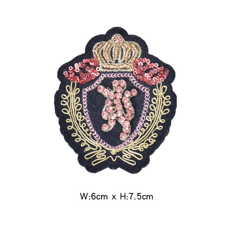 Wholesale College Style 3D Embroidered Tiger Badge Patch Beaded Felt Applique Fashion Accessory For Suit Or Towel Boutique Resale Gift