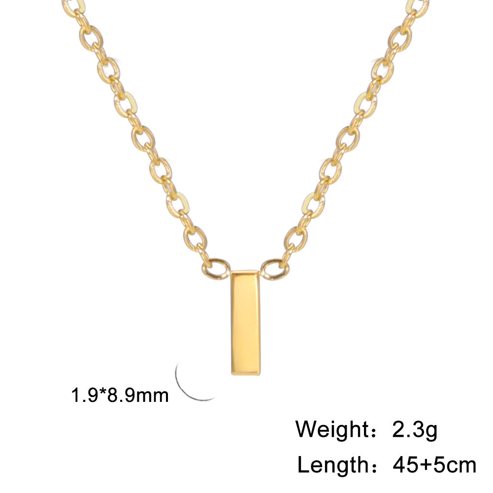 Wholesale 26 Letter 18k Genuine Gold Electroplating Non Fading Stainless Steel Necklace