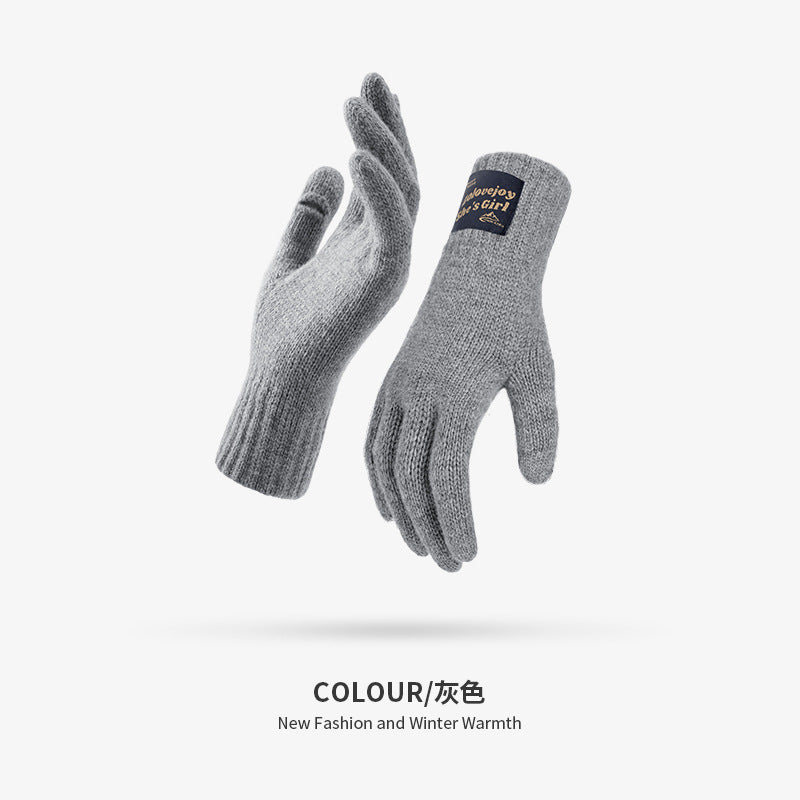 Wholesale Winter Knitted Wool Gloves Windproof and Cold-proof Flip-finger Touch Screen Warm Gloves