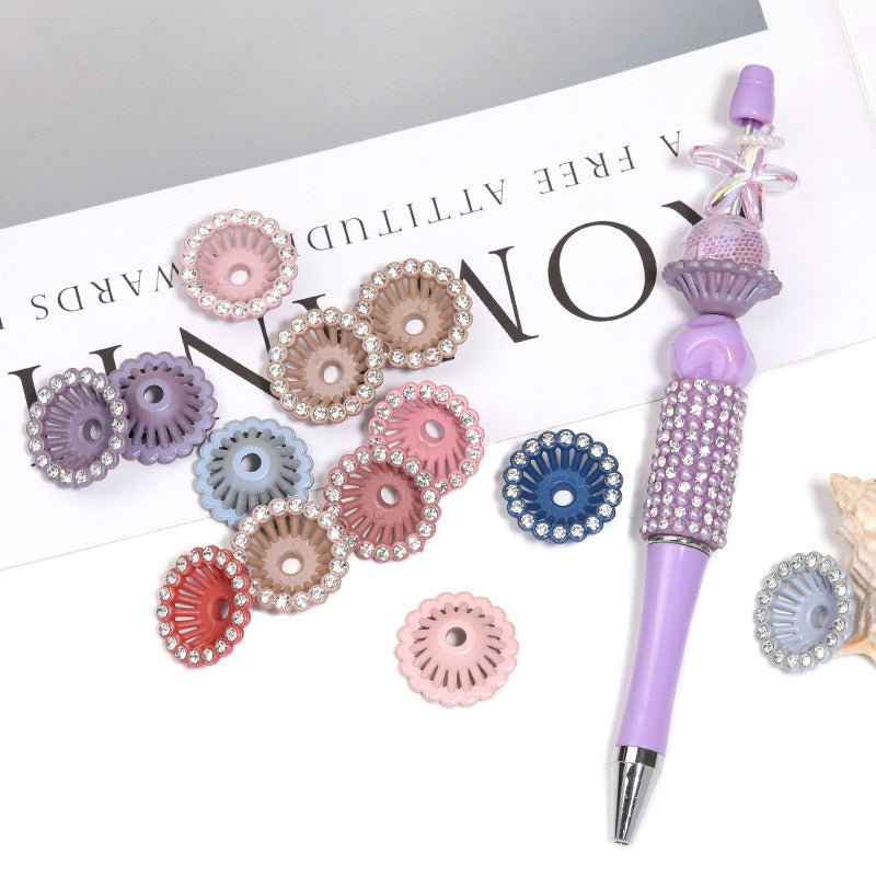 Wholesale 100pcs/pack Diamond Hollow Flower Basket Spacer Beads Rhinestone Beads