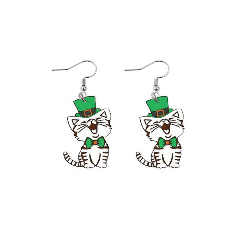 Wholesale St. Patrick's Day Acrylic Green Glitter Earrings