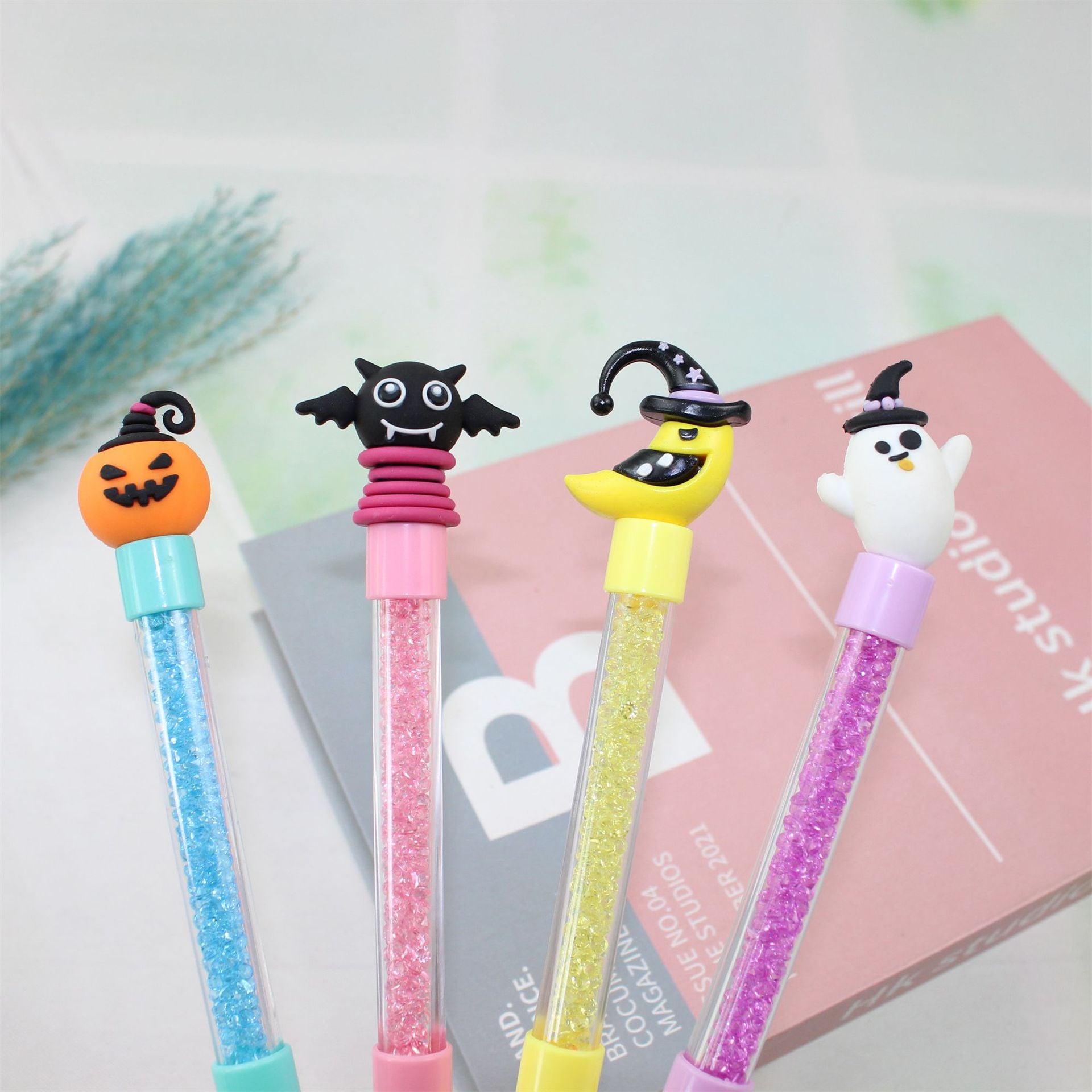 Wholesale 12PCS Halloween Demon Series Small Diamond Plastic Gel Pen