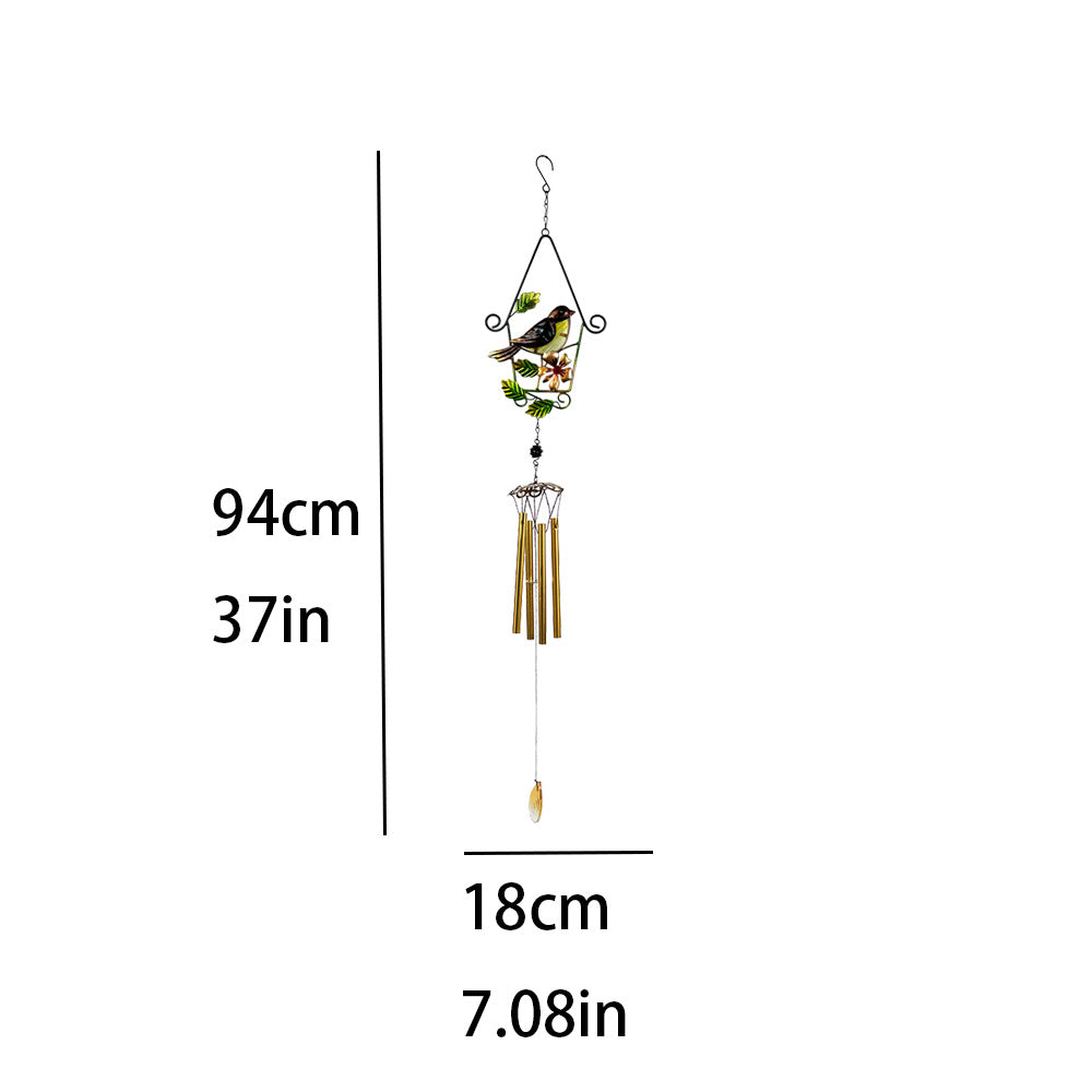 Wholesale  iron bird glass handicraft bird cage wind chime