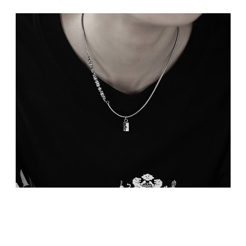 Wholesale Black Zircon Titanium Steel Necklace
