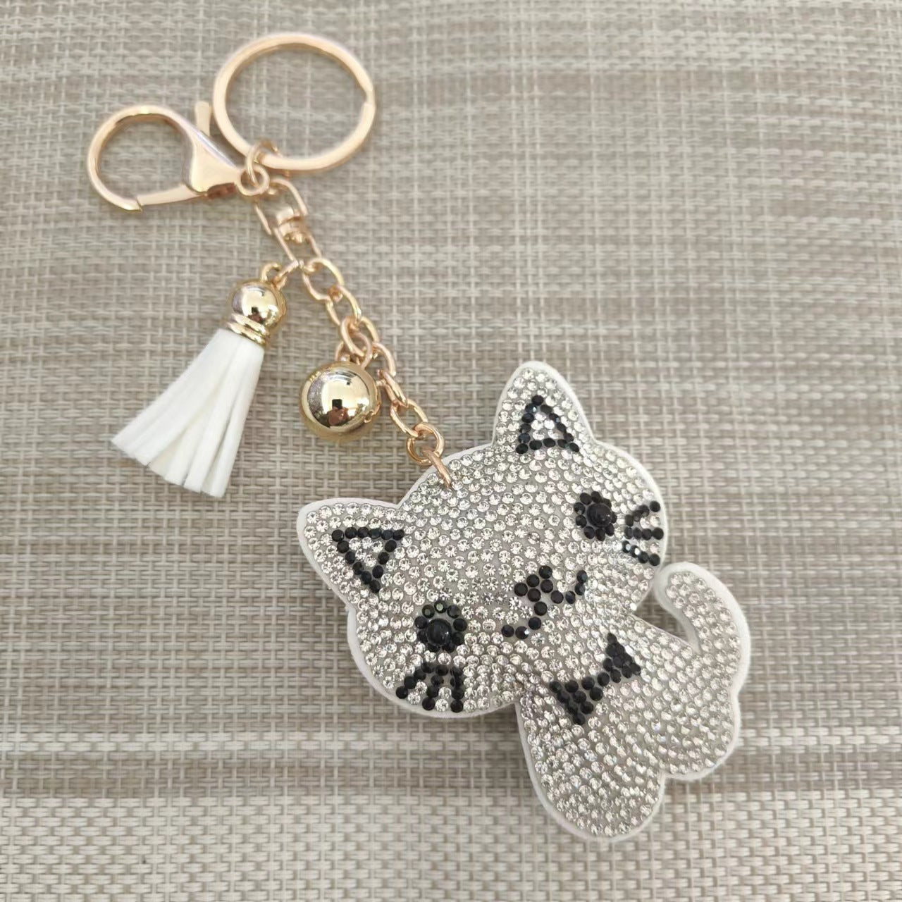 Wholesale 12pcs Creative Cartoon Kitten Diamond Keychain
