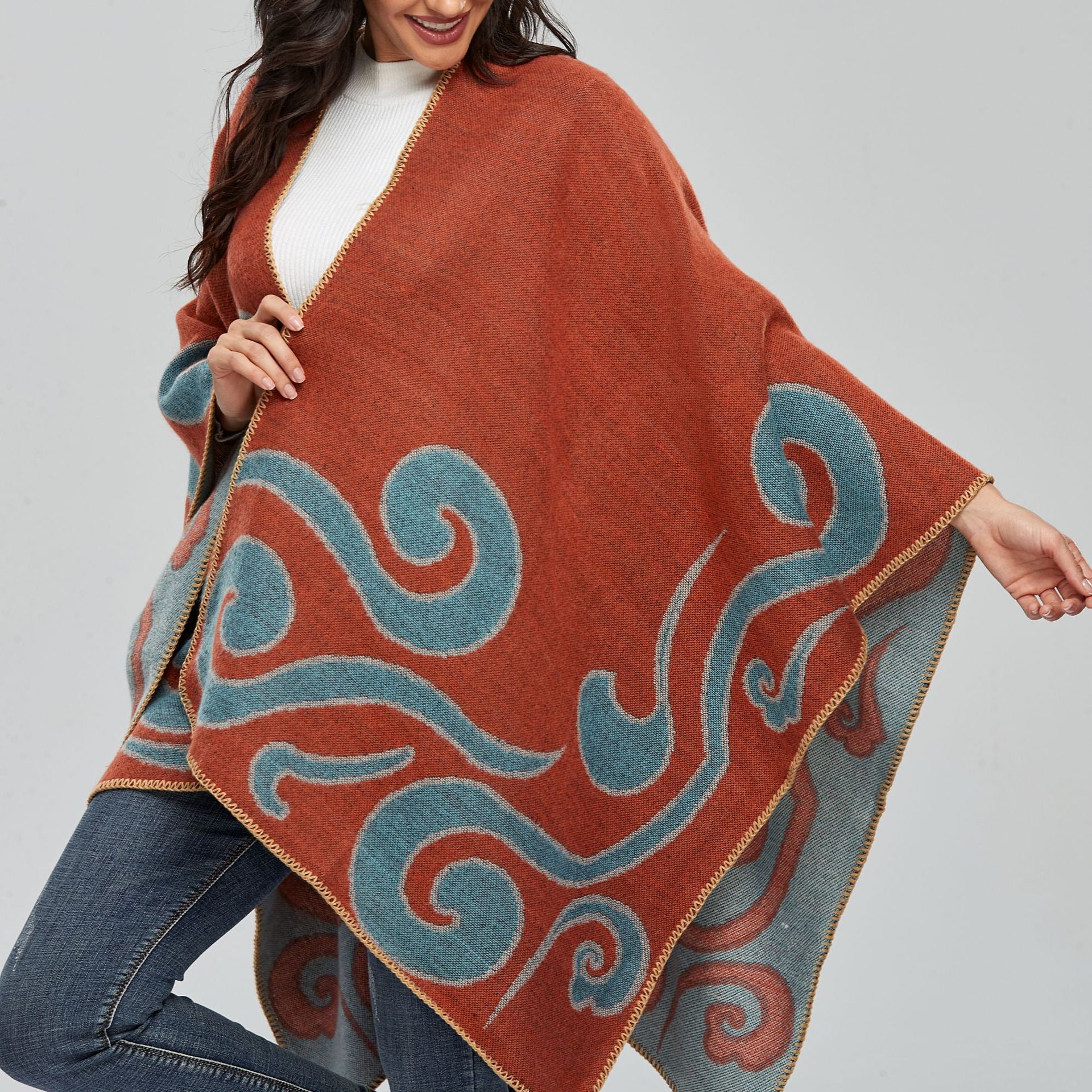 Wholesale Imitation Cashmere Cape Scarves