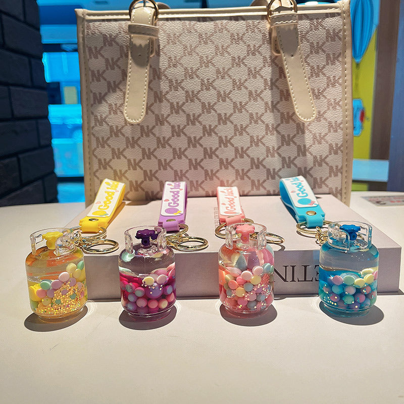 Llavero y llavero de botella de tanque acrílico de aceite y tanque de gasolina