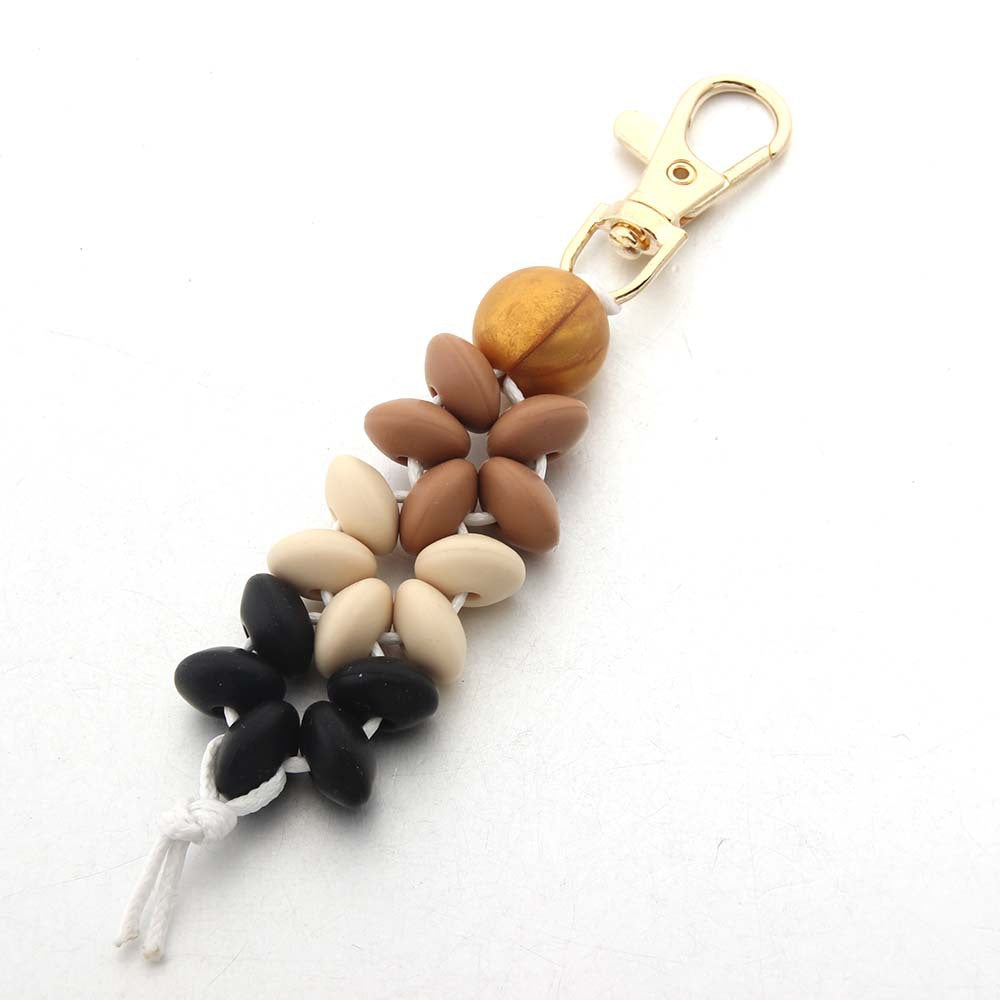Wholesale Floral Silicone Bead Keychain