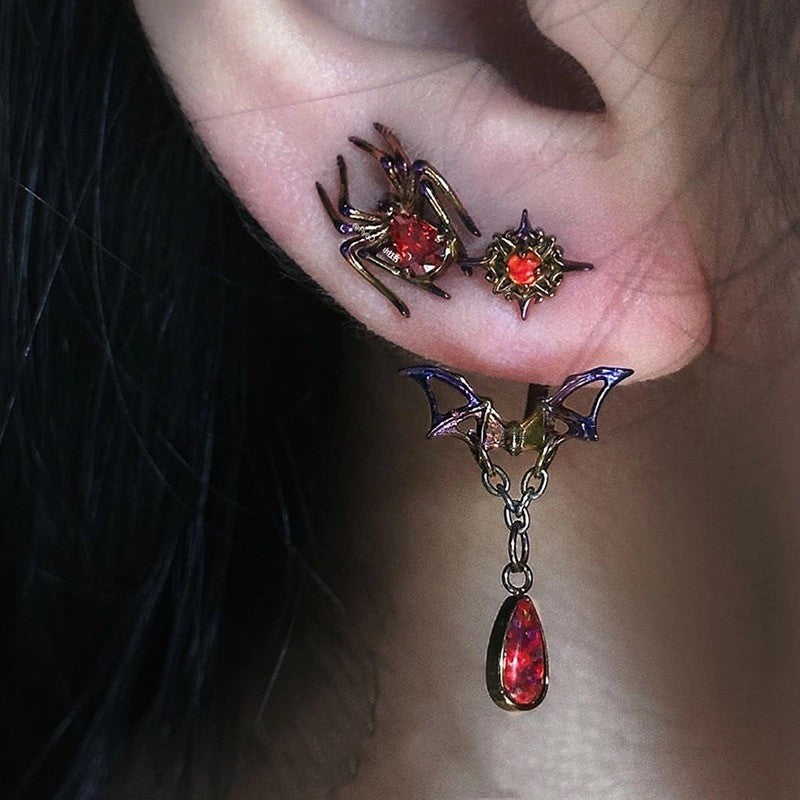 Wholesale Gothic Bat  Earrings For Women Zinc Alloy Retro Design Party Wear Jewelry Accessory Boutique Resale Gift