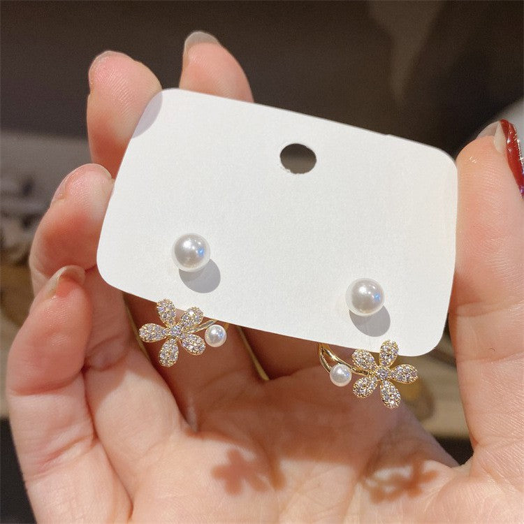 Wholesale Colorful diamond studded silver needle bow Blingbling Earrings