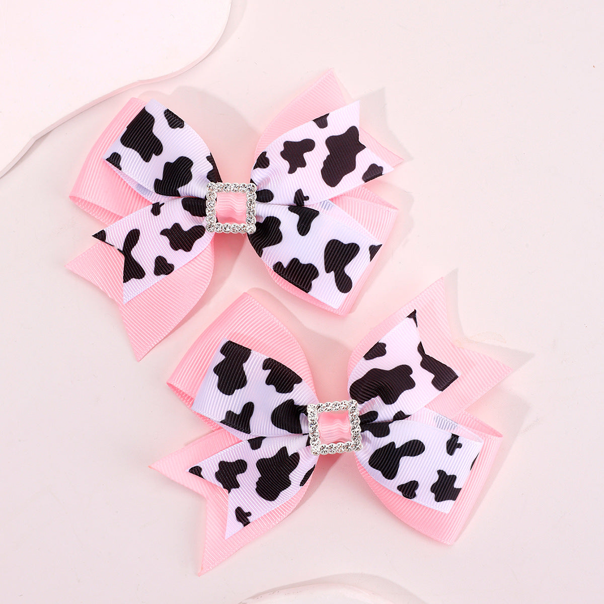 Wholesale  20pcs/pack European and American Cow Pattern Bow Hairpins Popular Kidsren' s Bow Hair