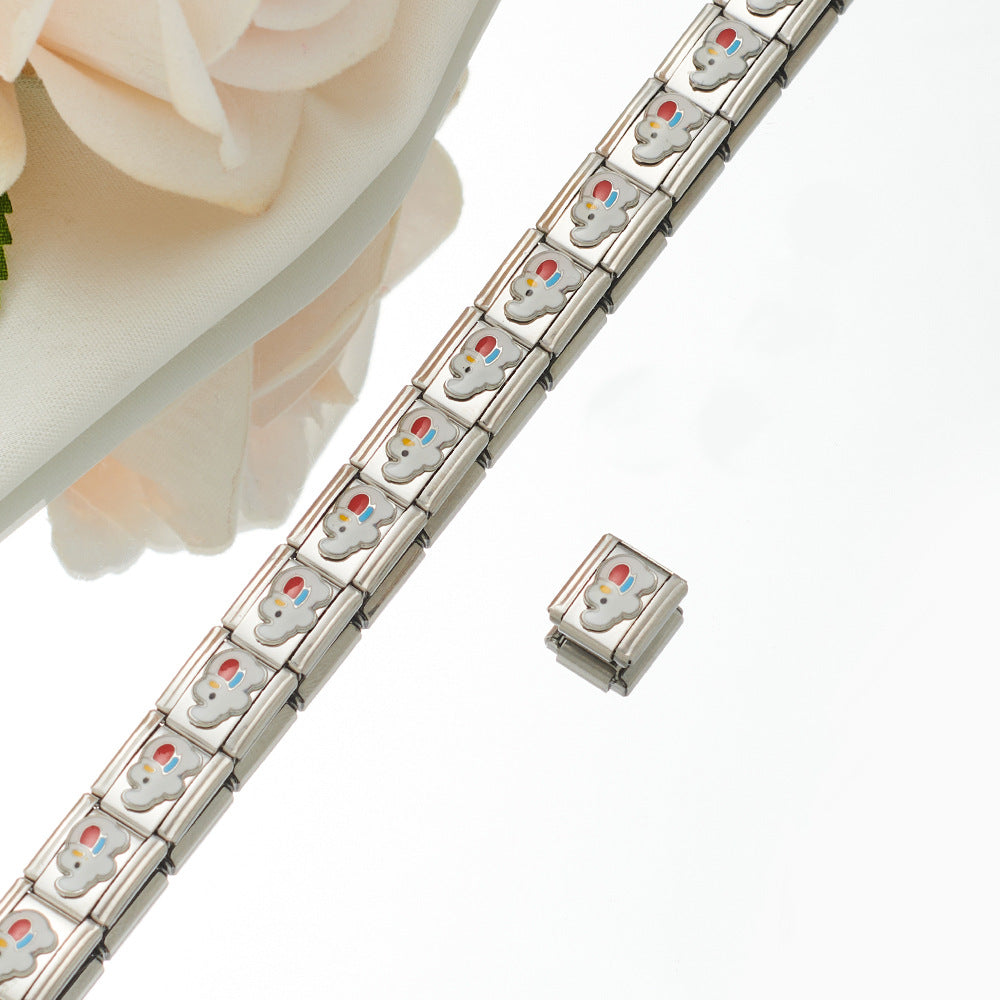 Wholesale Personalized Hand-stitched DIY Pattern Stainless Steel Combination Bracelet