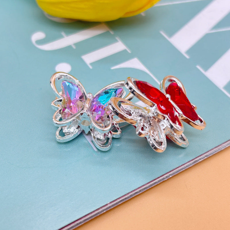 Wholesale 20pcs Alloy double-sided crystal zircon butterfly beads